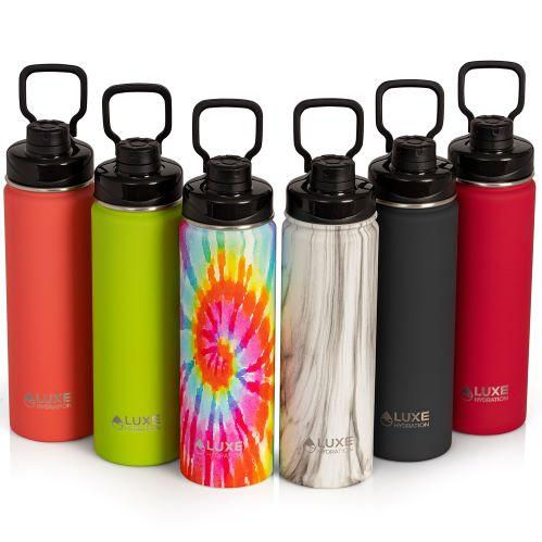 Thumbnail: 22oz Triple Insulated Stainless Steel Sport Bottle - Caviar