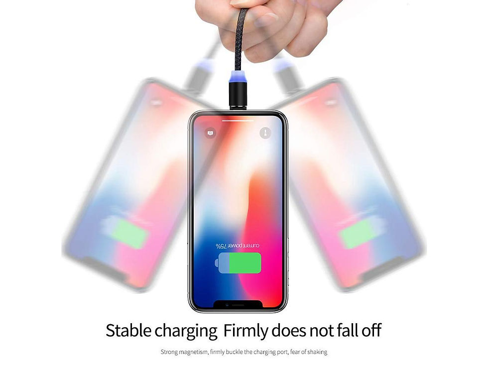 Thumbnail: 2M Magnetic 3-In-1 USB Charging With Bag - Black