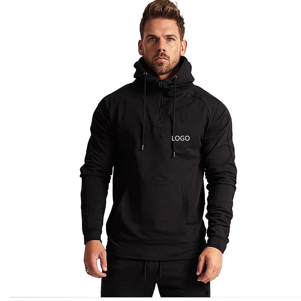 섬네일: Anti-Shrink Slim Fit Men's Pullover Hoodie With String