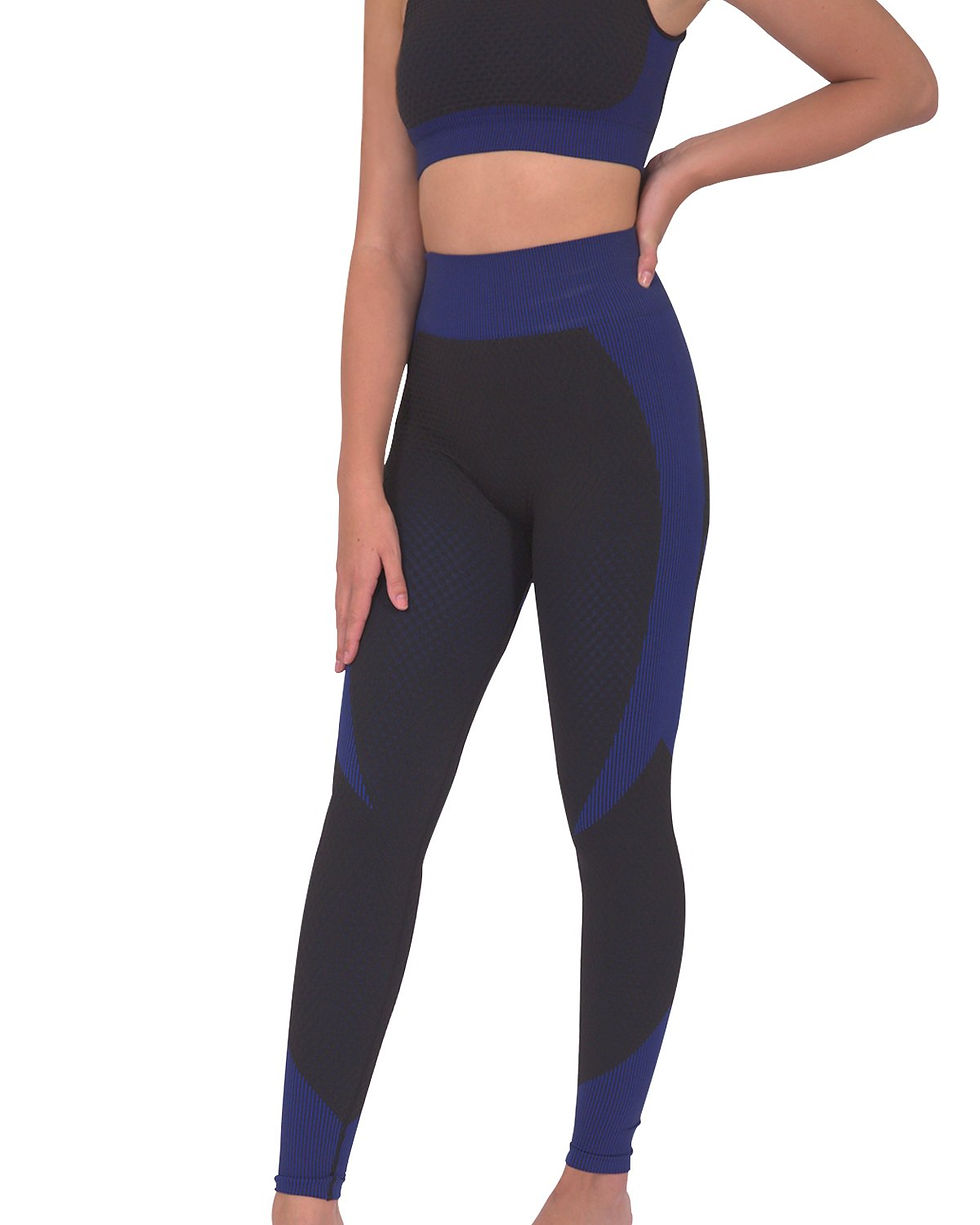 縮圖：Trois Seamless Legging - Black With Navy