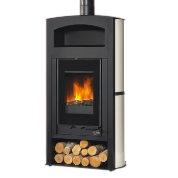 Cuisinière à Bois / Charbon Magnum SD Pierre Ollaire 9.5kW, bois brûlant. Limelnox. Chaleur, foyer.