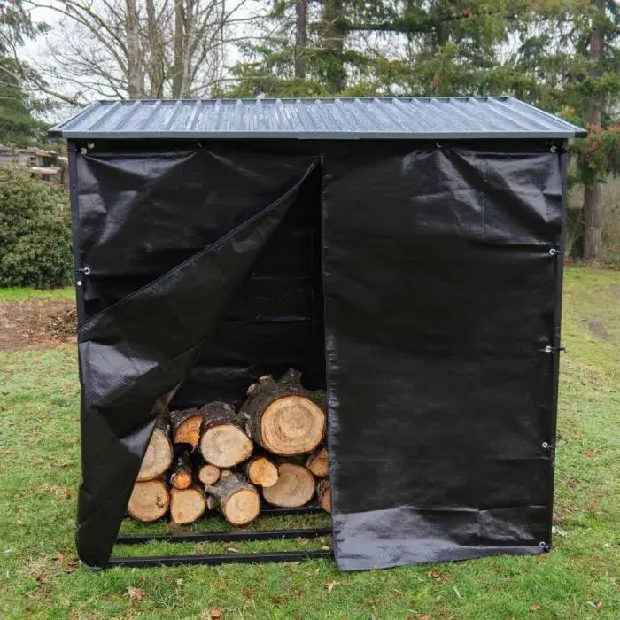 Abri à Bois de Chauffage Extérieur – Capacité 3 Stères avec Bâches Imperméables, bois de chauffage, extérieur, Limelnox.