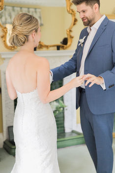 wedding sleek hair up on blonde bride