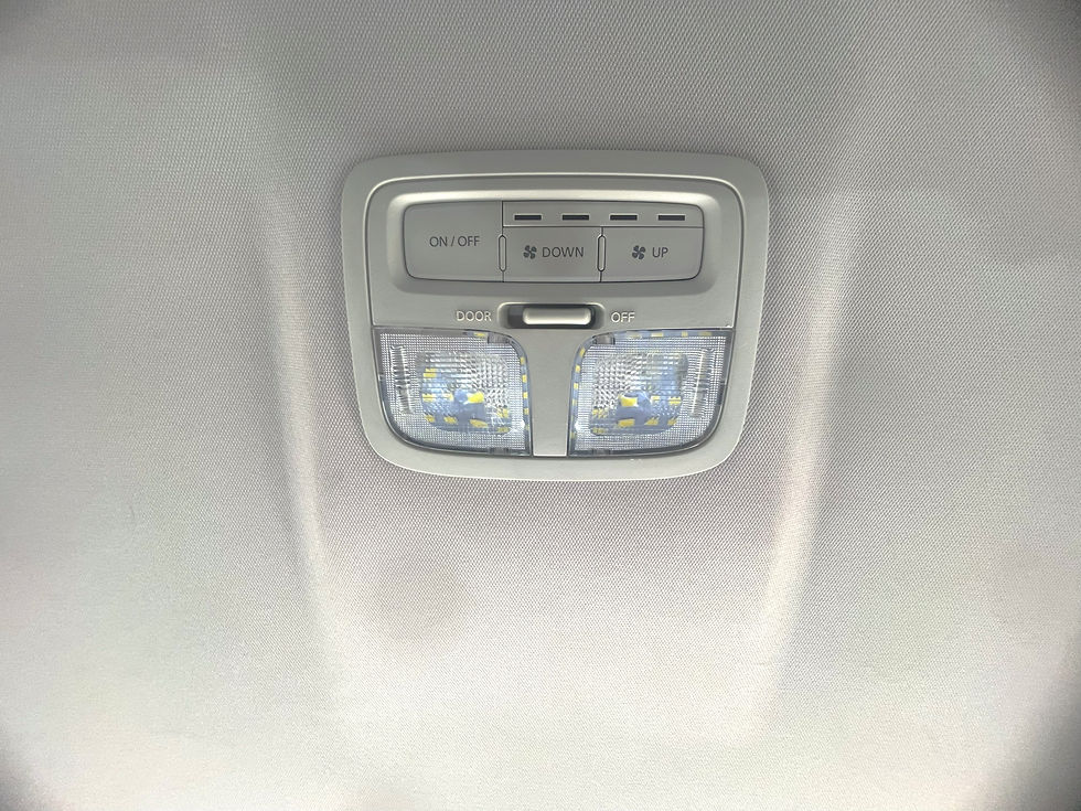 Thumbnail: Mitsubishi Pajero Sport front map light close-up with custom fit LED panel installed