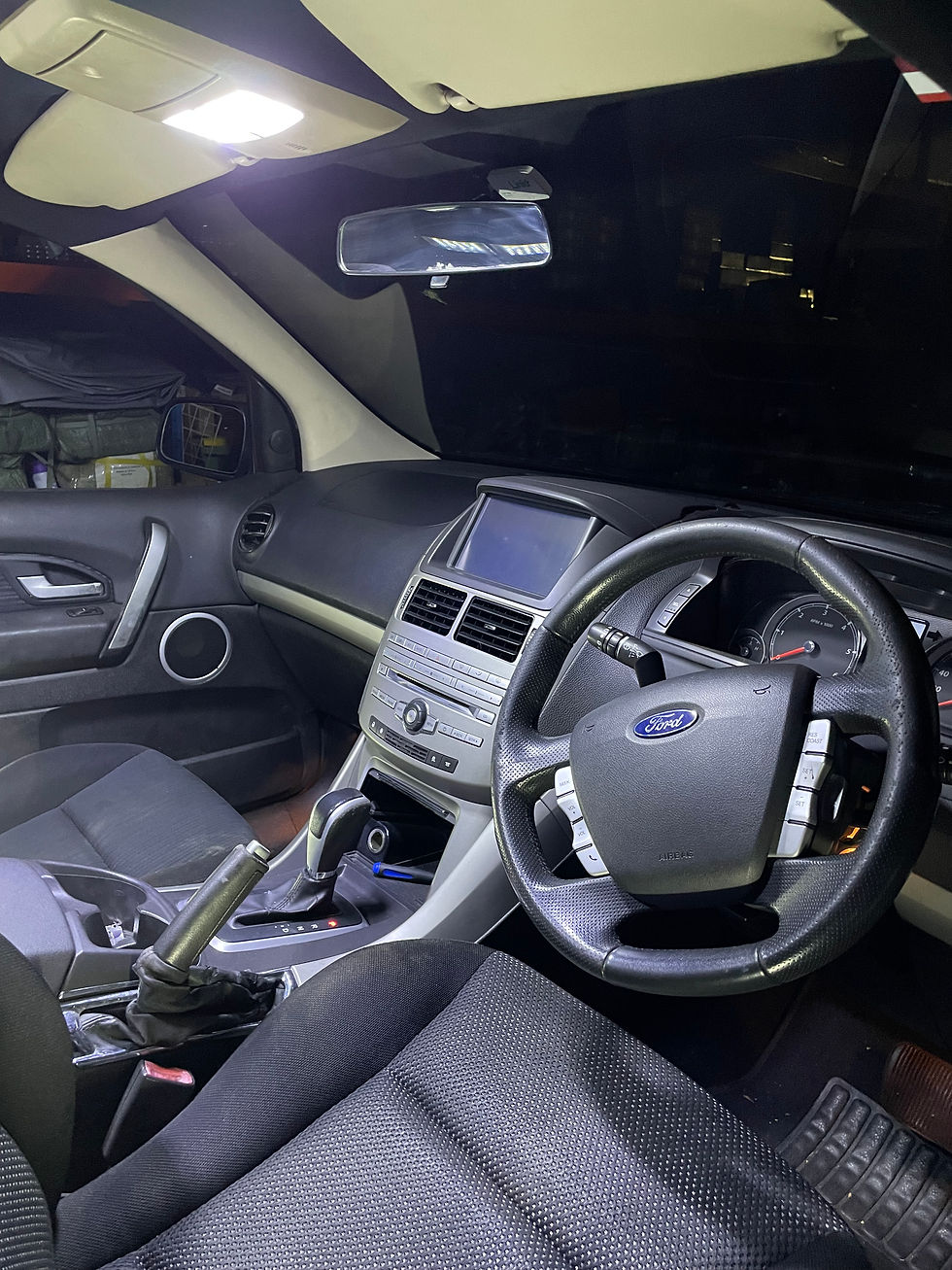 Thumbnail: Ford Territory front cabin illuminated by white LED interior lights