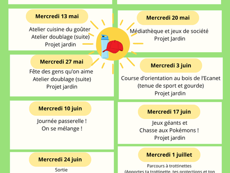 Planning du cycle 3 : mai juin 2026
(les 3 groupes sont à la suite)
