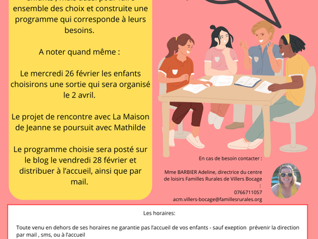 Planning du cycle 2