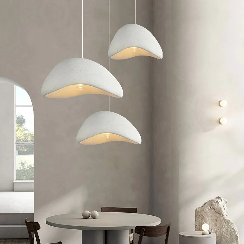 Wabi-Sabi pendant lamp white textured sculptural ceiling light