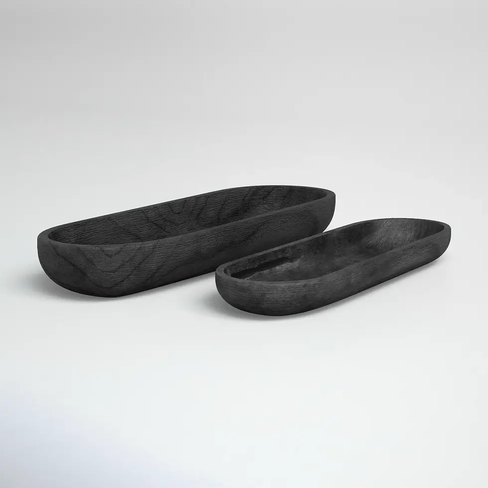 Coastal wooden decorative plates for shelf styling and natural home decor