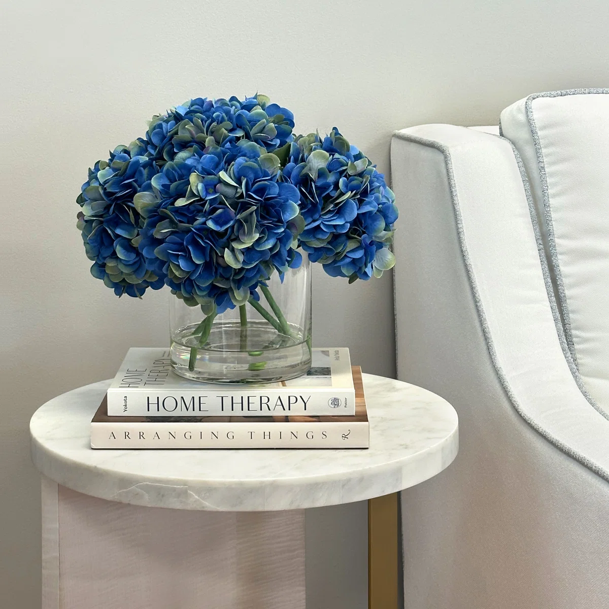 Faux Hydrangea Arrangement in Vase