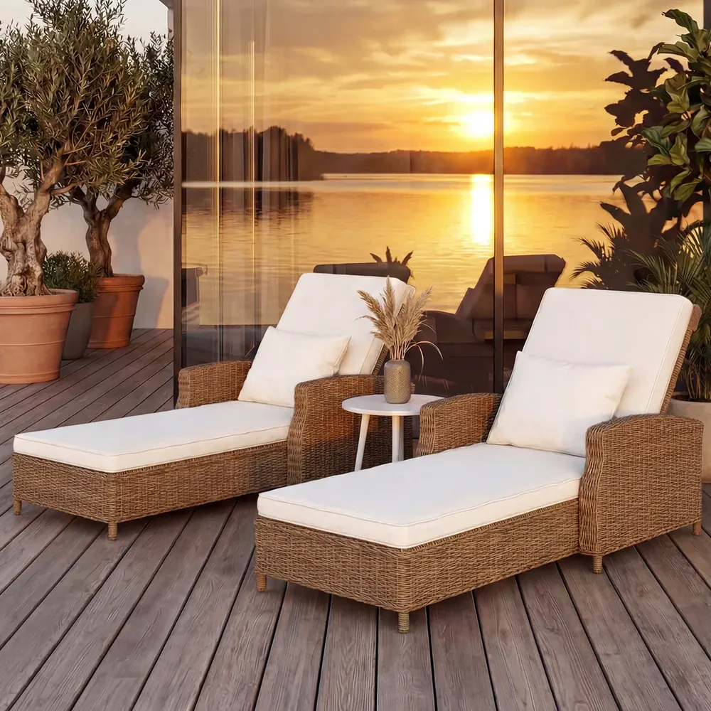 high end wicker pool lounge chair