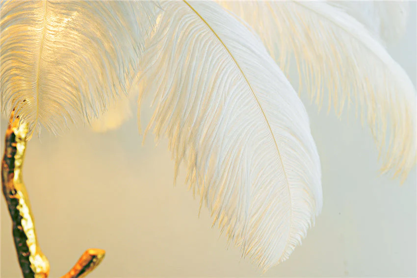 Statement feather floor lamp decorative interior design