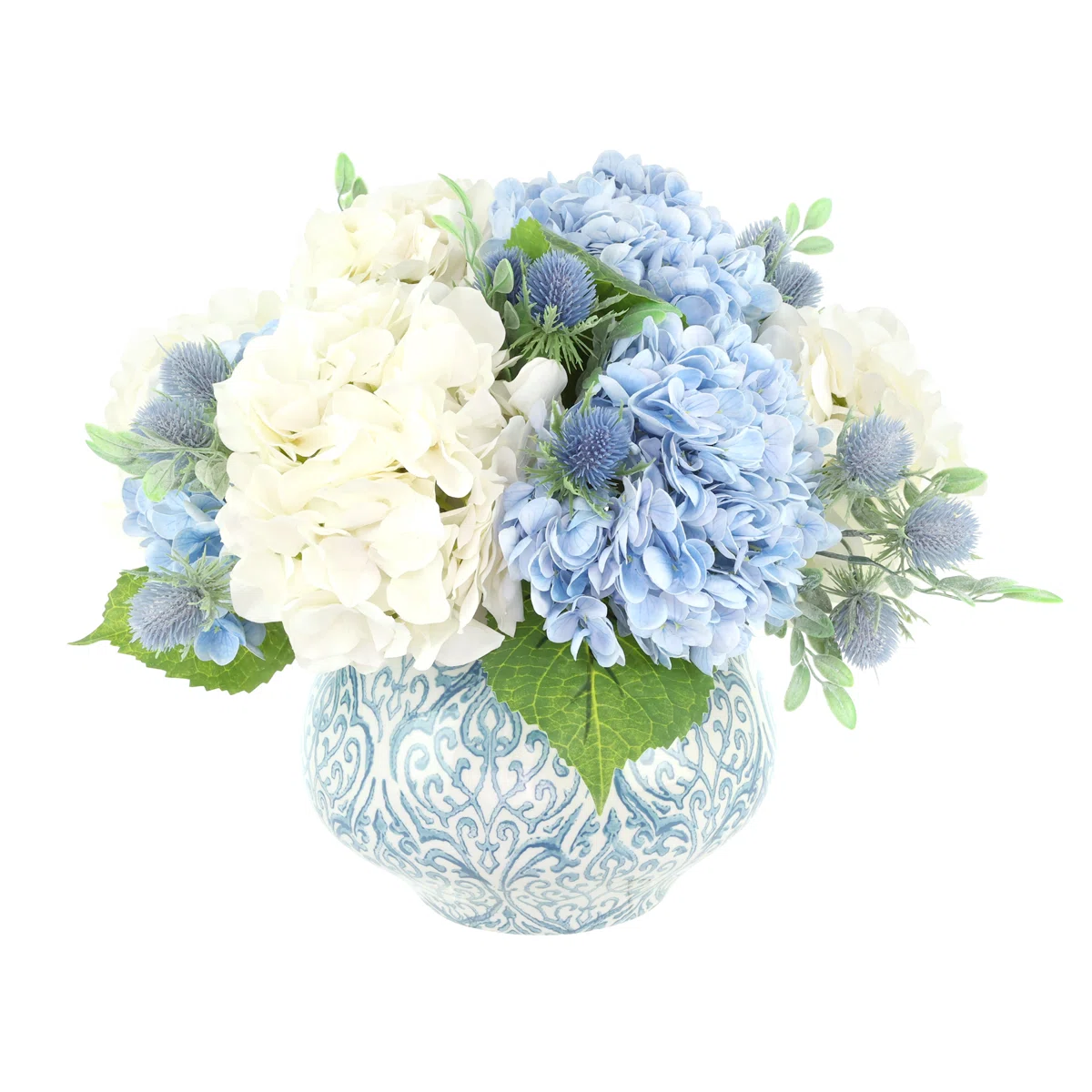 Hydrangea Centerpiece in Decorative Vase