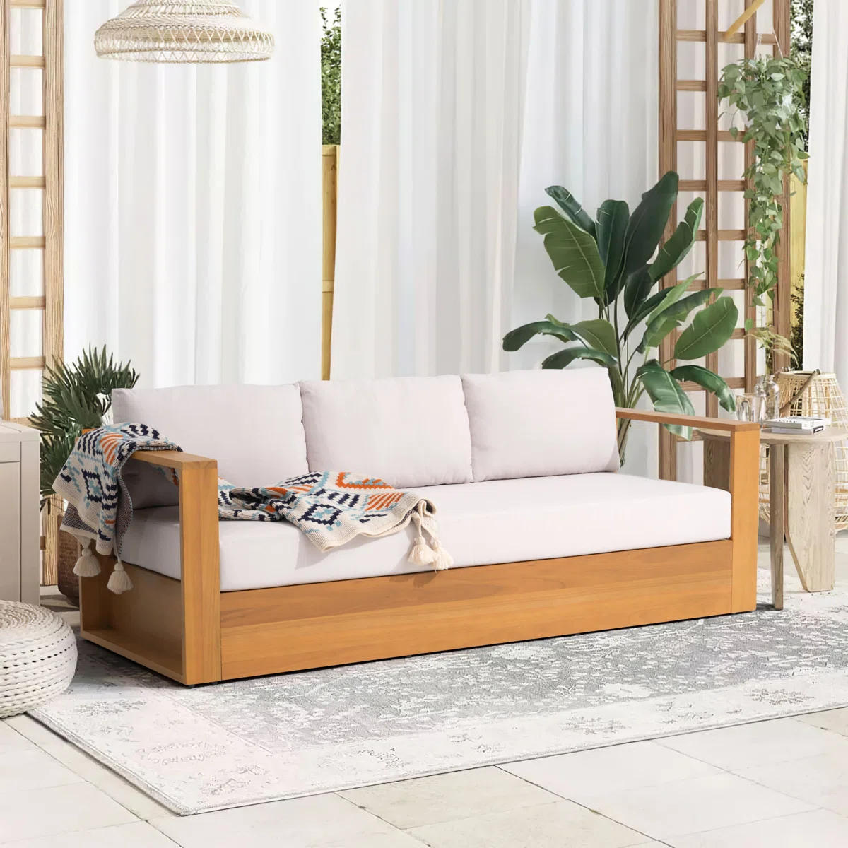 Outdoor Patio Sofa With Cushions