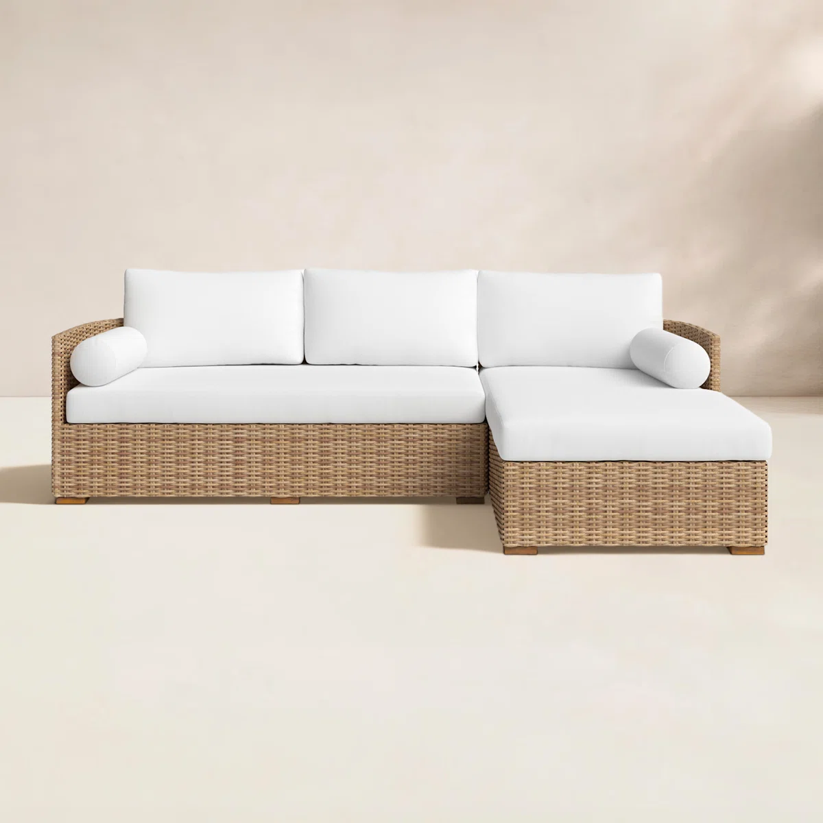 Maddie 100" Wicker Chaise Sectional