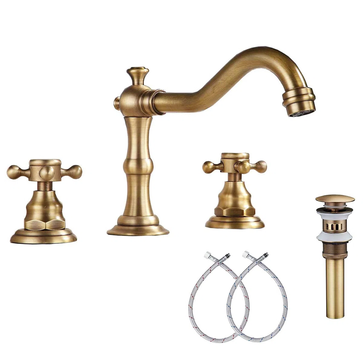 Brushed brass bathroom faucet for a warm luxury bathroom design