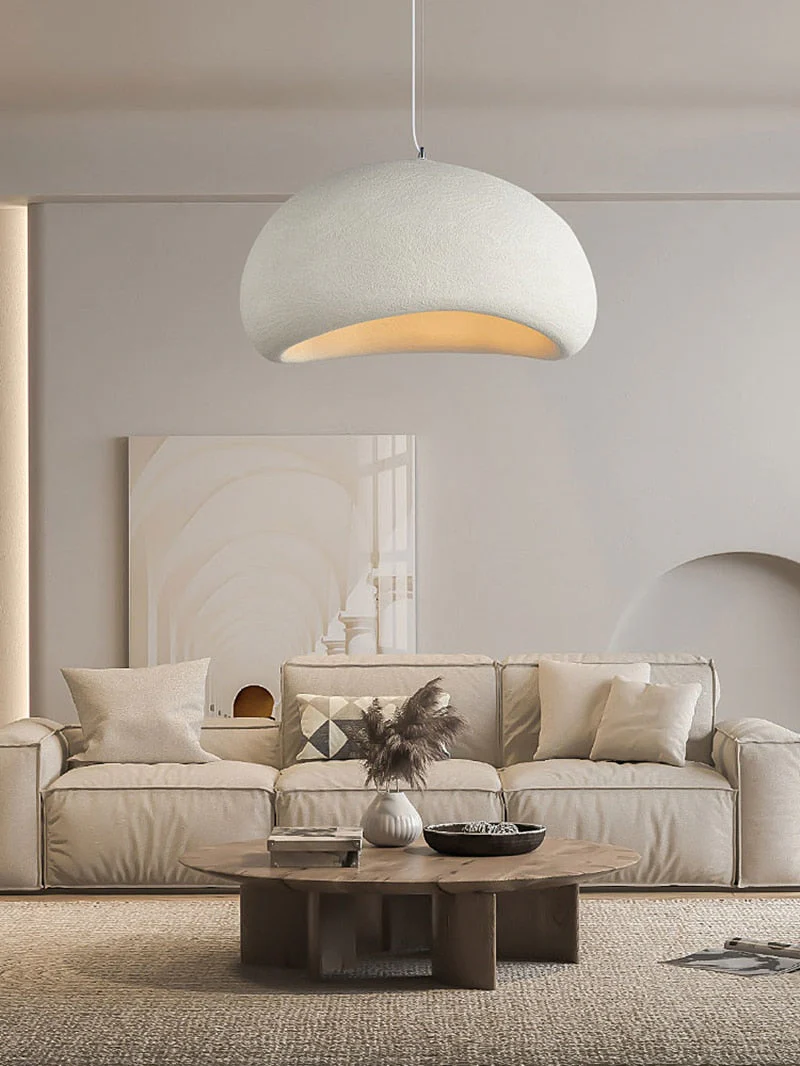 Large Wabi-Sabi pendant lamp organic shape statement lighting