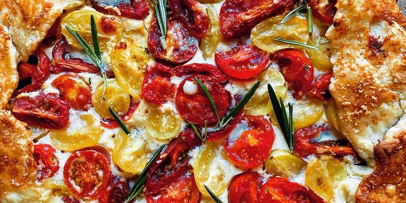 Cherry Tomatoes & Goat Cheese Galette