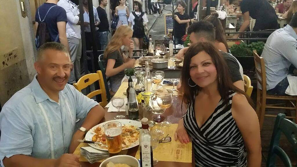 A former boyfriend and Virginia in Italy.