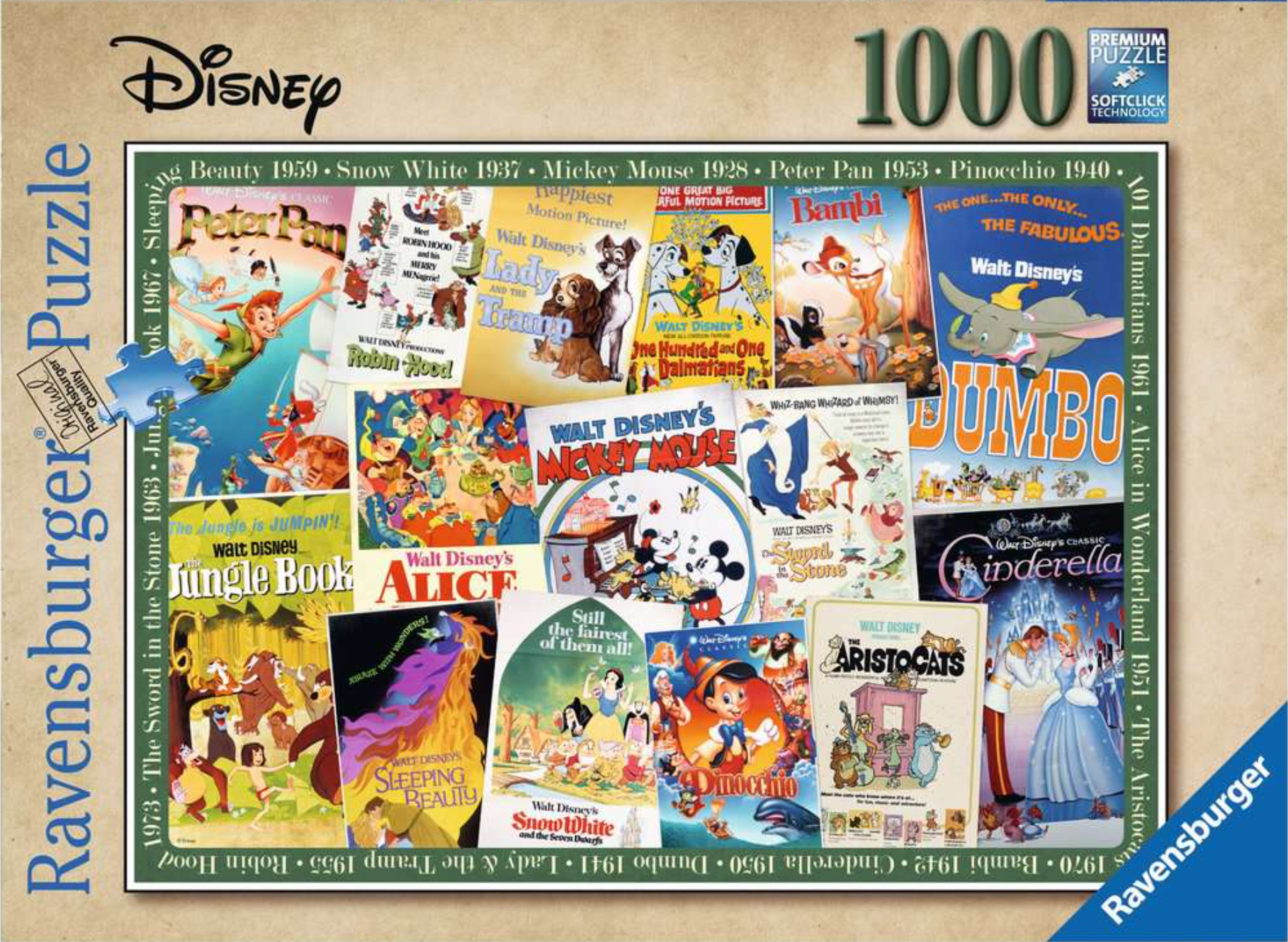 Disney Vintage Movie Poster- 1000 Piezas