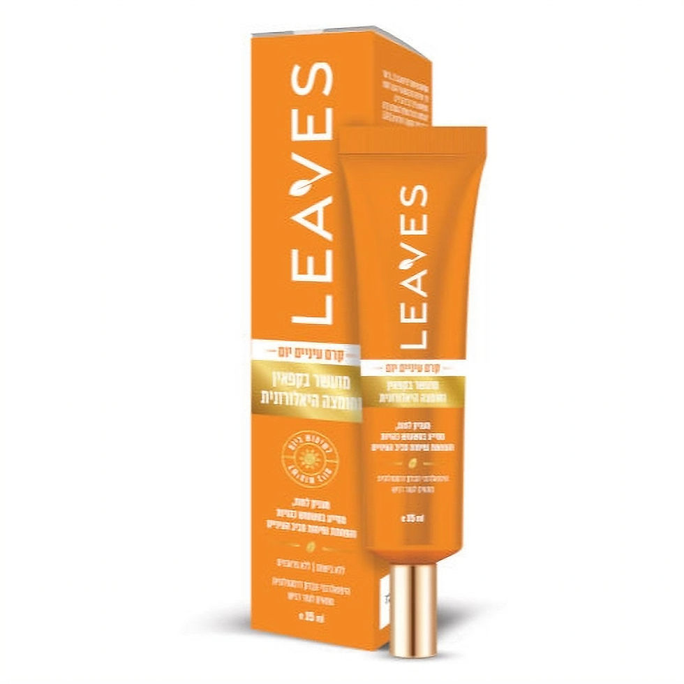 Leaves קרם עיניים יום עם קפאין וחומצה היאלורונית להפחתת נפיחות וכהויות