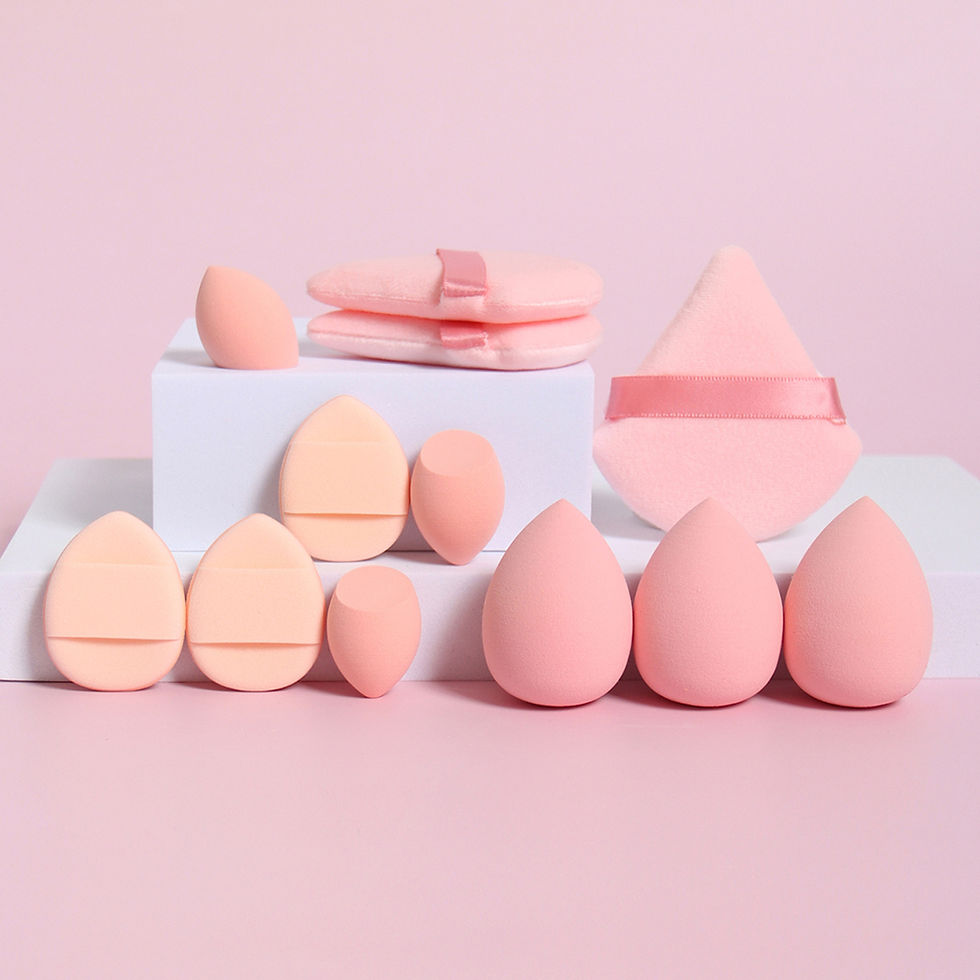 Thumbnail: 12-Piece All-Purpose Makeup Sponge Set, Made of 3 Loose Powder Puffs, 3 Mini Air