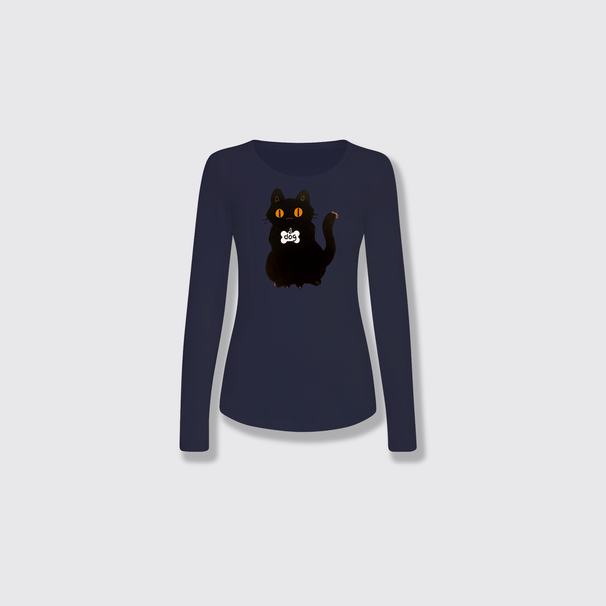 Dog navy long sleeve tee