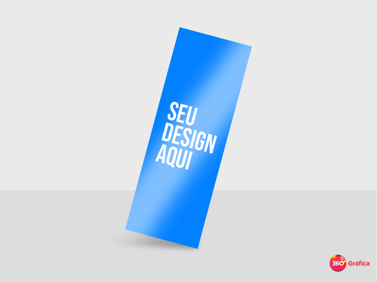 Folheto 10x28cm couchê 90g colorido frente e verso