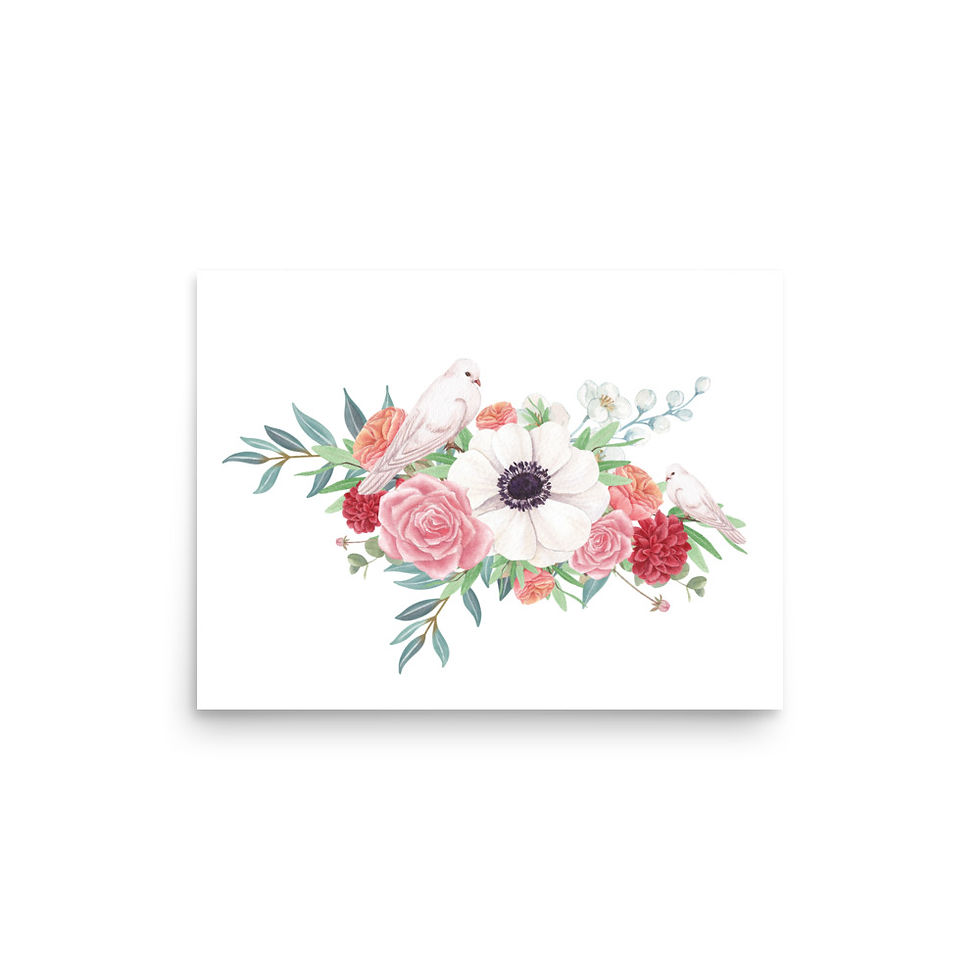 Thumbnail: La Colombe framed floral wall art displayed in a neutral interior, creating a calm and elegant atmosphere
