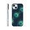 Thumbnail: Teal peacock feather slim phone case with elegant feather pattern stylish protective cover for smartphones