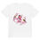 Thumbnail: White organic cotton kids t-shirt with floral bird print, lightweight and soft for children