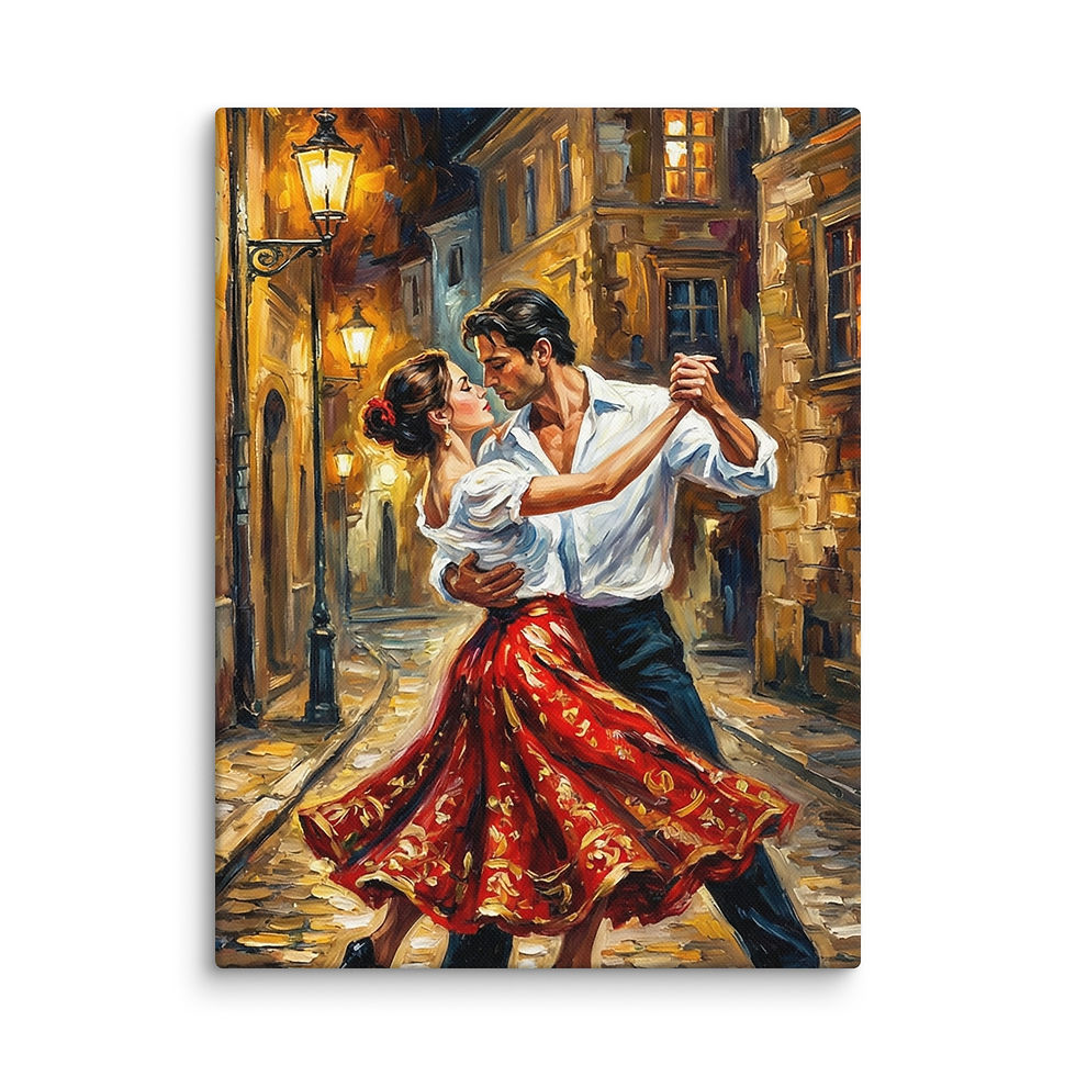 Thumbnail: Parisian Tango in Bloom wall art shown in 12x16 print size