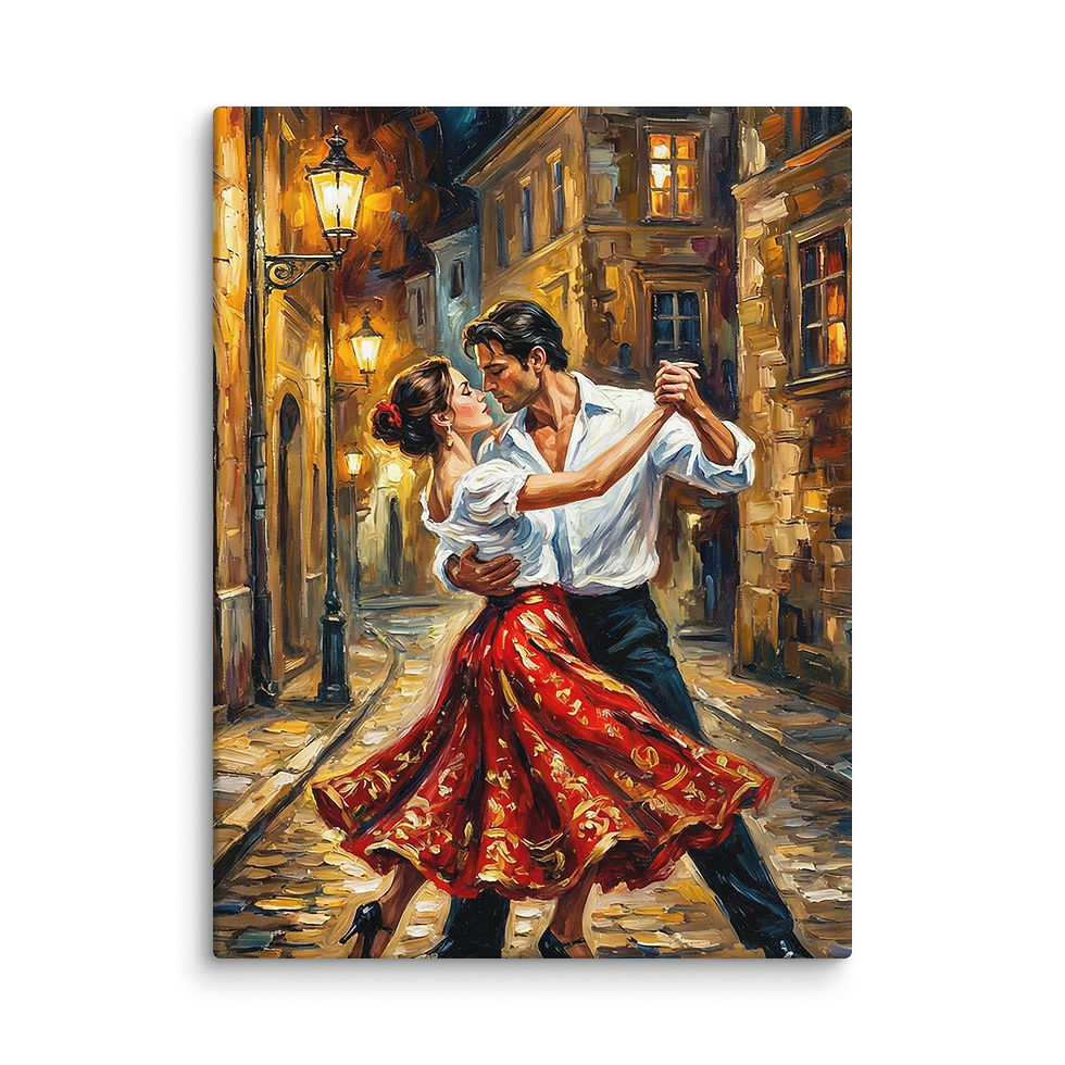 Thumbnail: Parisian Tango in Bloom wall art shown in 18x24 print size