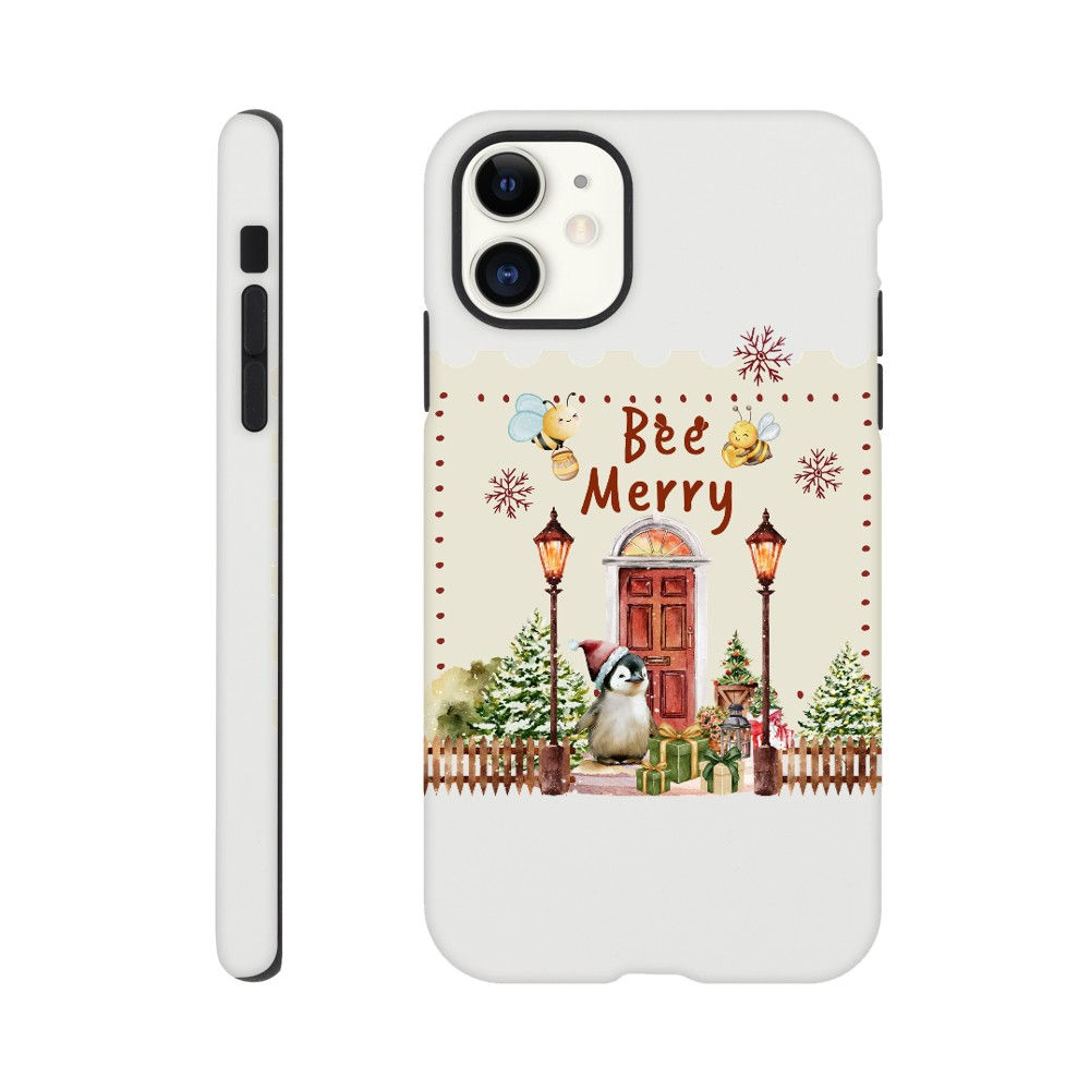 Bee Merry Christmas Tough iPhone Case  Glossy Protective Winter Cover