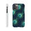 Thumbnail: Teal peacock feather slim phone case with elegant feather pattern stylish protective cover for smartphones