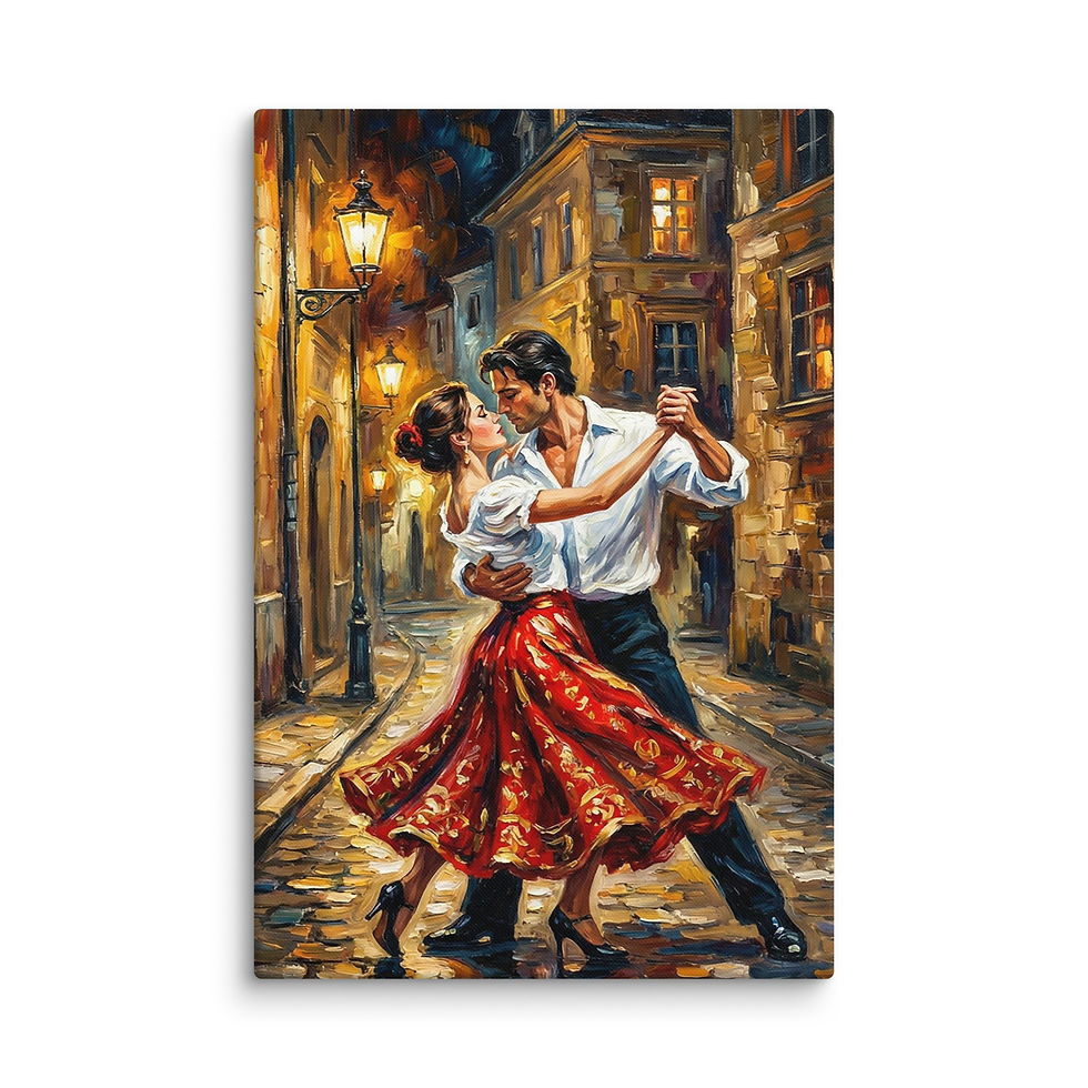 Thumbnail: Parisian Tango in Bloom wall art shown in 24x36 print size