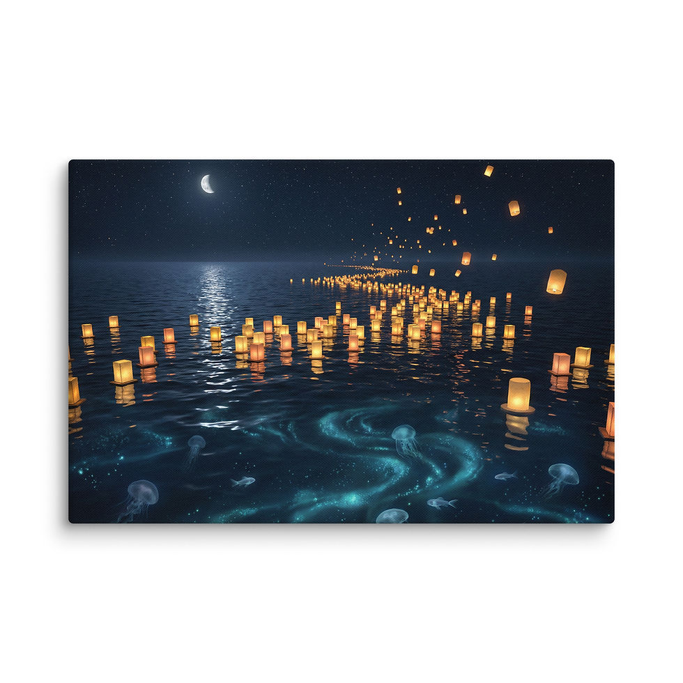 Thumbnail: Quiet Tide luxury wall art showcasing a serene night ocean scene