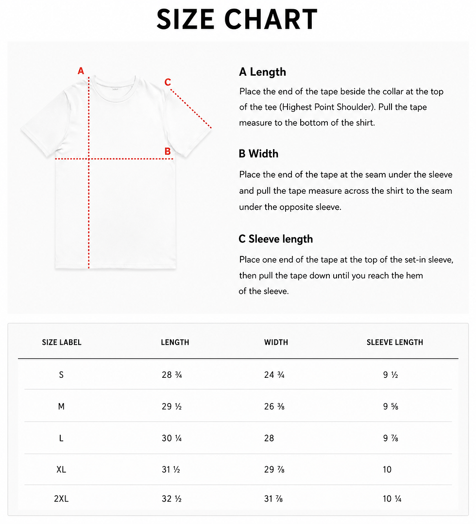 Thumbnail: Size guide for Bee Mark Oversized T-Shirt showing fit and measurement details