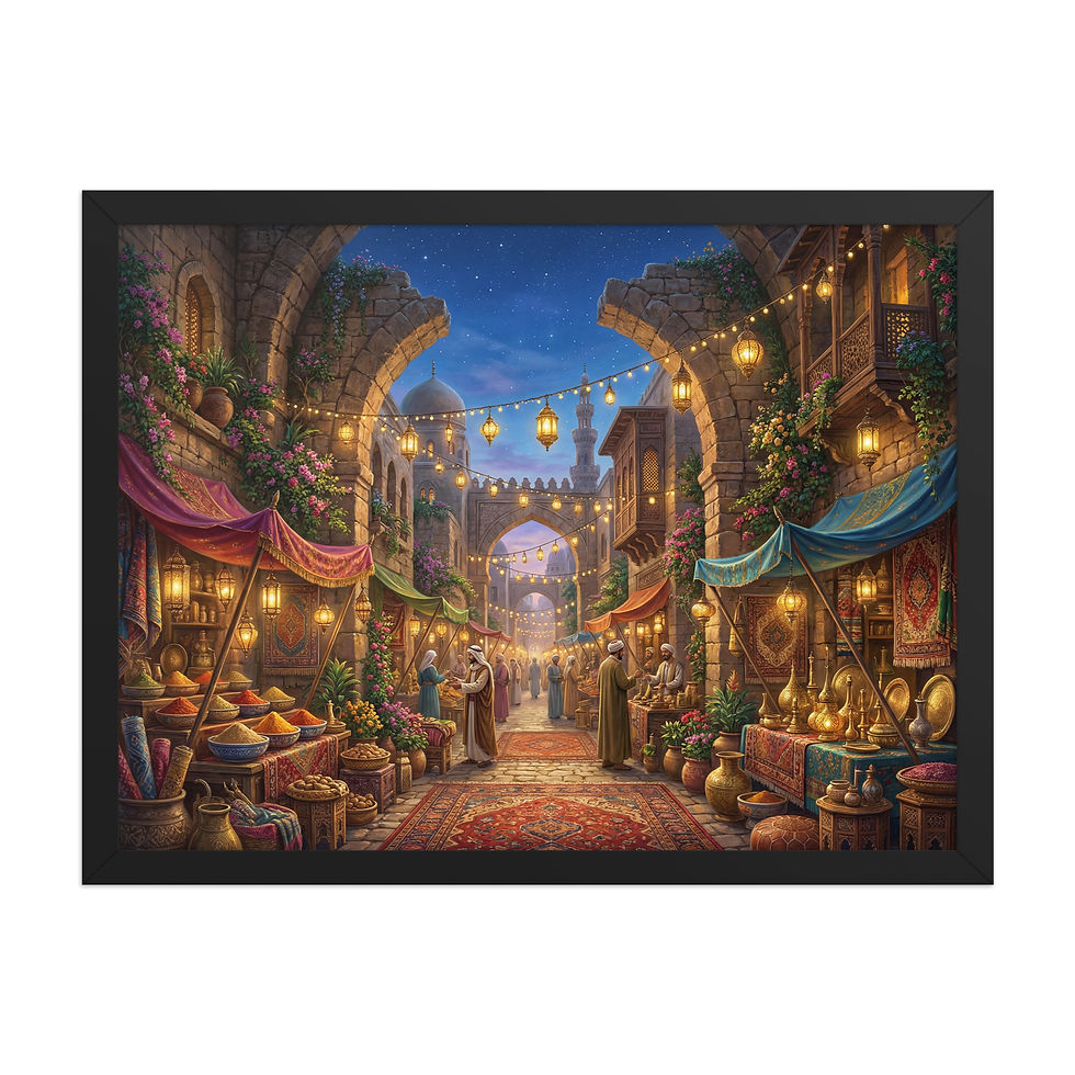 Thumbnail: Luxury framed artwork After Dusk highlighting atmospheric night architecture