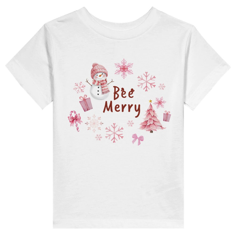 Bee Merry Cute Christmas Toddler T-Shirt
