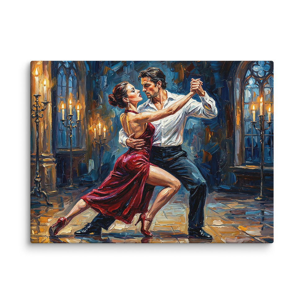 Thumbnail: Midnight Tango Elegance wall art shown in 18x24 print size