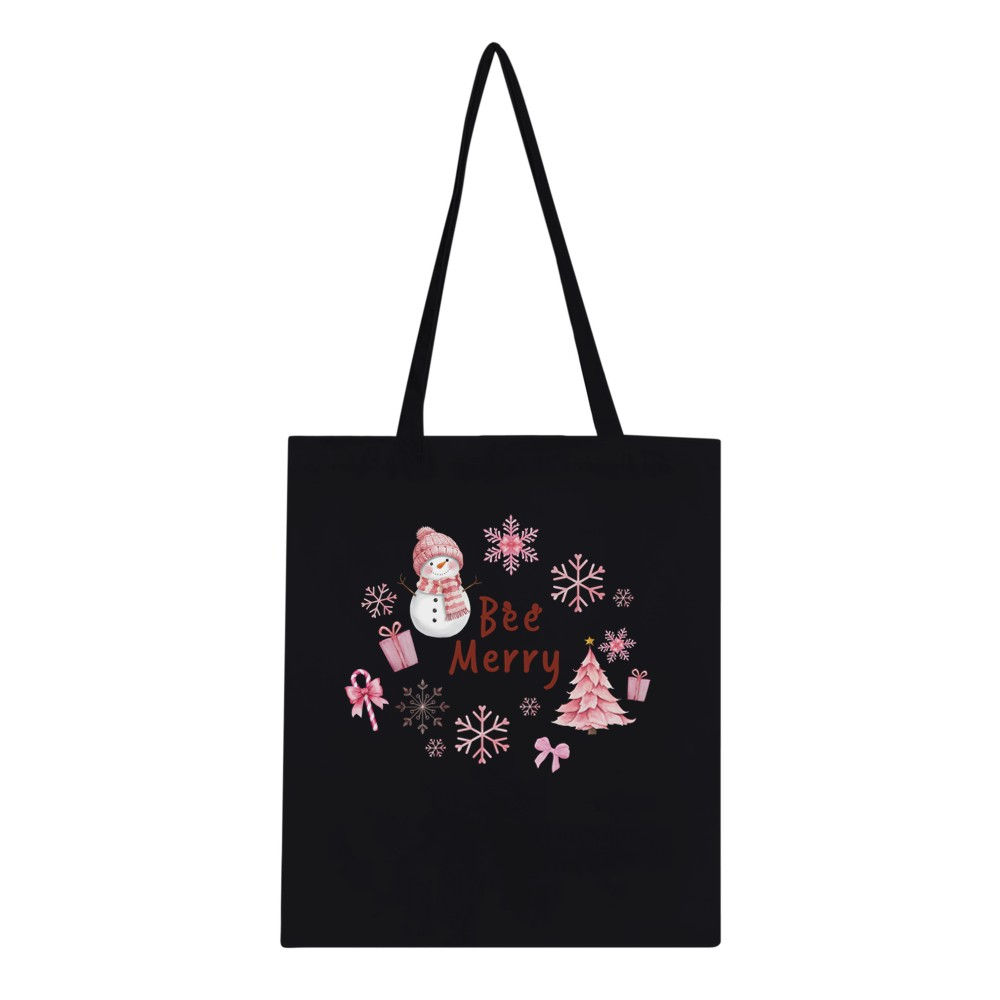 Bee Merry Christmas Tote Bag | Classic Cotton Eco-Friendly Bag