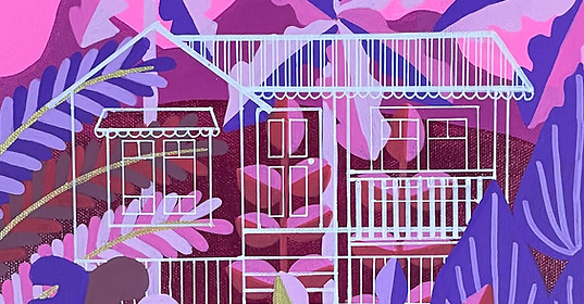 Amy Ruth Artist house artwork pink colourful