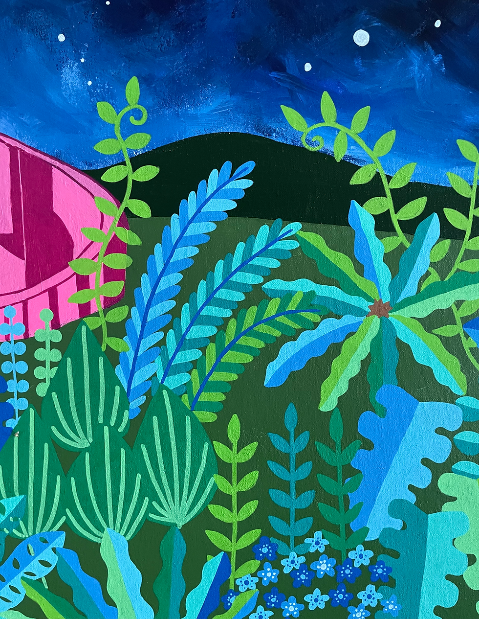 Thumbnail: Brisbane Planetarium | Feature painting | Bright, bold | Original artwork framed