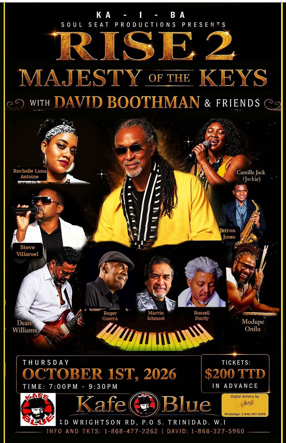 UP COMING AT............ KAFE BLUE. OCTOBER 1ST. DAVID BOOTHMAN
