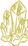 goldene Kristalle