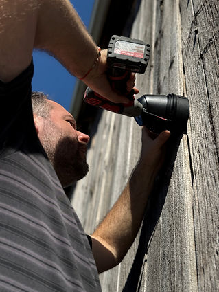 Mike installing video surveiallance