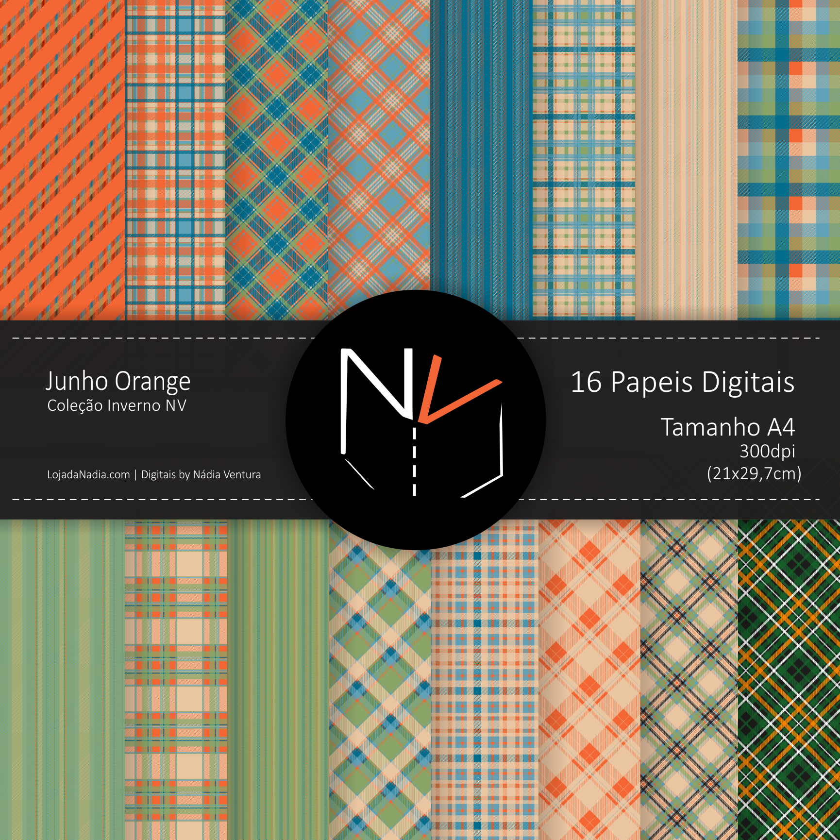 Papeis Inverno ORANGE - A4 - Col Inverno NV