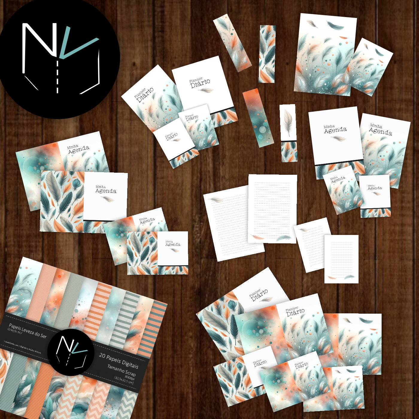 Combão LEVEZA DO SER | Miolos Papeis Capas A5 + A6 - Col. NV