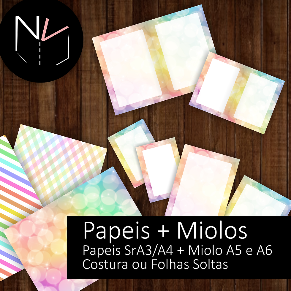 Kit Pocket A5+A6 PRIDE + 3 Papeis SRA3 |  2 Miolos Sem Pautas- Col Pride of Love